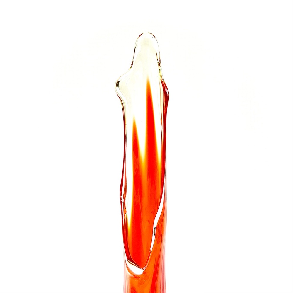 Museum Sculptural MCM Amberina Swung Glass Vase Attributed LE Smith - Picture 4 of 8